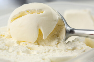 Ice-cream close up in studio