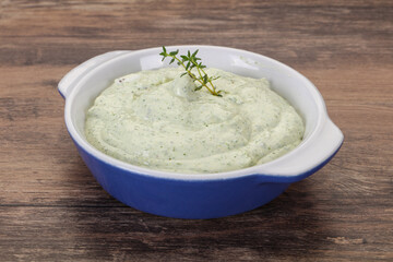 Cottage cream snack with herbs
