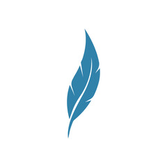 Vector logo design element on white background. Feather writing stock illustration