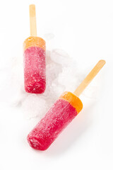 Fruit ice and strawberry and orange slice 