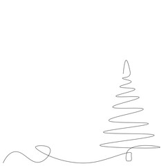 Christmas background with tree silhouette. Vector illustration