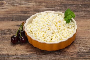 Fresh tasty curd in the bowl