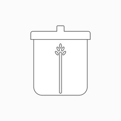 kitchen flour pot icon on white background