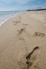 Footprints on the beach