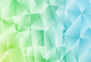 Fototapeta na wymiar Light Blue, Green vector gradient triangles template.