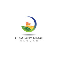 Farming green nature logo design template, Agriculture icon  vector