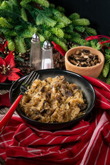 Traditional polish sauerkraut with mushrooms.