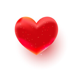 Sweet realistic love heart icon. Happy Valentine Day. Vector illustration.