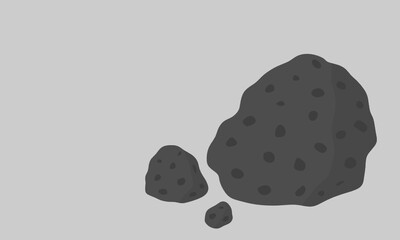 Dark colored basalt hand specimen vector .Mafic extrusive igneous rock