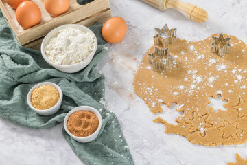 Raw dough for christmas cookies