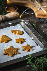 Raw dough for christmas cookies