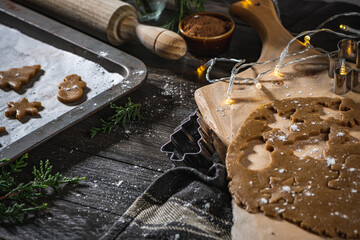 Raw dough for christmas cookies
