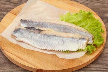 Herring fillet with salad leaves