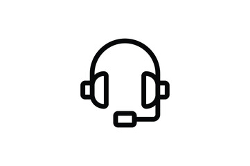 Record Studio Outline Icon - Headphone