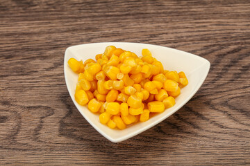 Sweet corn seeds in the bowl