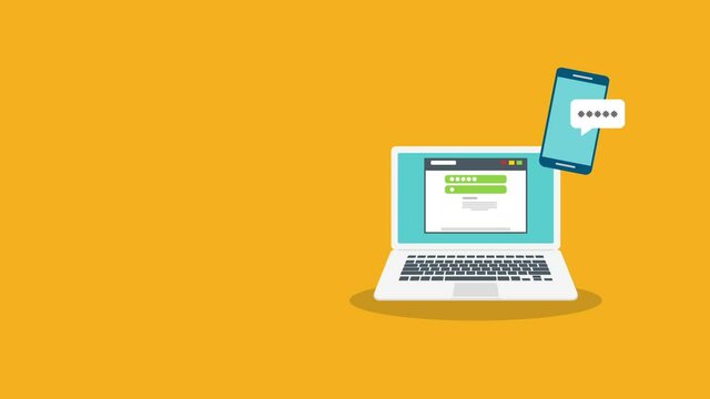 Successful web browser Login page on Laptop Screen with password form and smartphone password confirmation . Security, personal access, user authorization.	