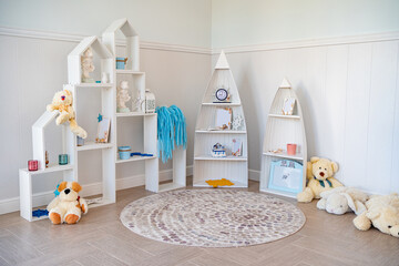beautiful and convenient storage in the children room. 