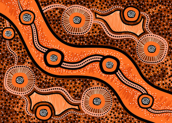 Naklejka premium Australian aboriginal background
