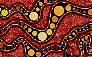 Aboriginal dot painting for wall print