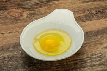 Raw Chicken egg in the bowl