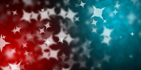 Naklejka premium Abstract red and light blue background with flying stars