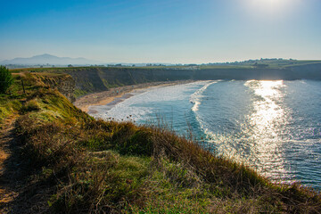 idyllic Langre beach on the atlantic ocean of Spain