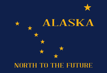 Flag of Alaska With State Motto