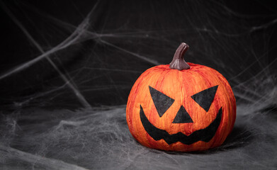 Pumpkin halloween in black background
