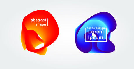 Set of abstract modern graphic elements. Dynamical colored forms and line. Gradient abstract banners with flowing liquid shapes. Template for the design of a logo, flyer or presentation. Vector.