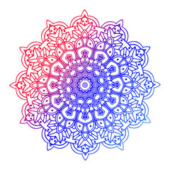 Mandala pattern colored background. Vector illustration. Meditation element for India yoga. Ornament for decorating. Boho, fabric.
