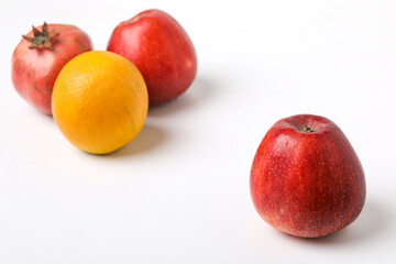 Collection of various fruit on white background