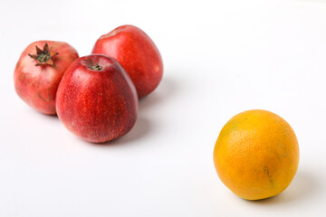 Collection of various fruit on white background