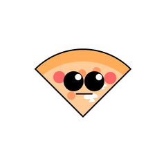 cartoon of pizza with cute face vector illustration
