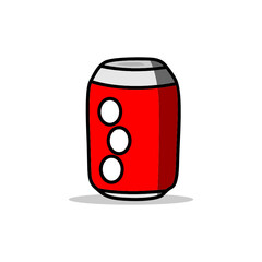 Cartoon of soda can with shadow vector illustration