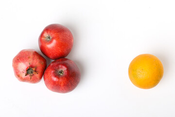Collection of various fruit on white background