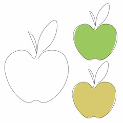 Apple fruit on white background, vector illustration