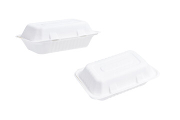 White disposable food case, isolated