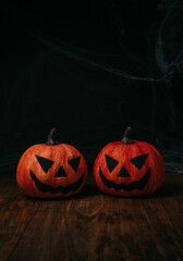 Pumpkin halloween in black background