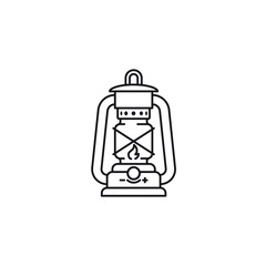 Kerosene lamp vector line icon