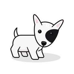 Baby Bull Terrier isolated vector illustration for Dog Day on August 26