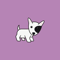 Baby Bull Terrier vector illustration for Dog Day on August 26