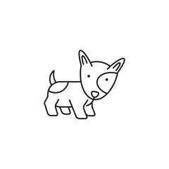 Baby Bull Terrier line icon vector
