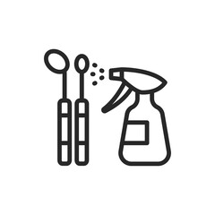 Disinfection instruments color line icon. Isolated vector element.