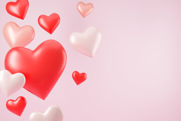 Plakat Valentines day background with Heart Shaped.