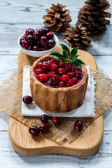 Cranberry topped pork pie