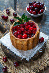 Cranberry topped pork pie