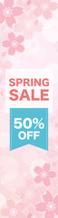スプリングセール広告　バナー　縦長（サイズ比率160&times;600px）　Spring Sale Banner