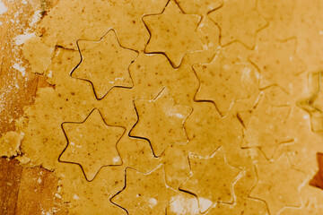 traditional german homemade dough sweet butter cookies closeup photo, delicious christmas seasonal snack