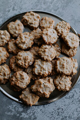 homemade gingerbread baked cookies with glazing sugar closeup photo german traditional biscuits for christmas time