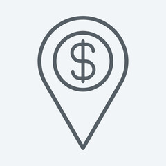 Money location icon isolated on background. GPS symbol modern, simple, vector, icon for website design, mobile app, ui. Vector Illustration